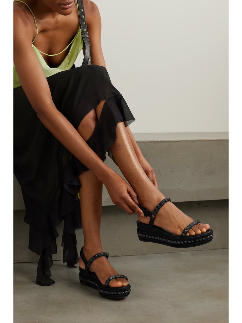 Pyraclou 60 studded leather platform sandals Pyraclou 60 studded leather platform sandals