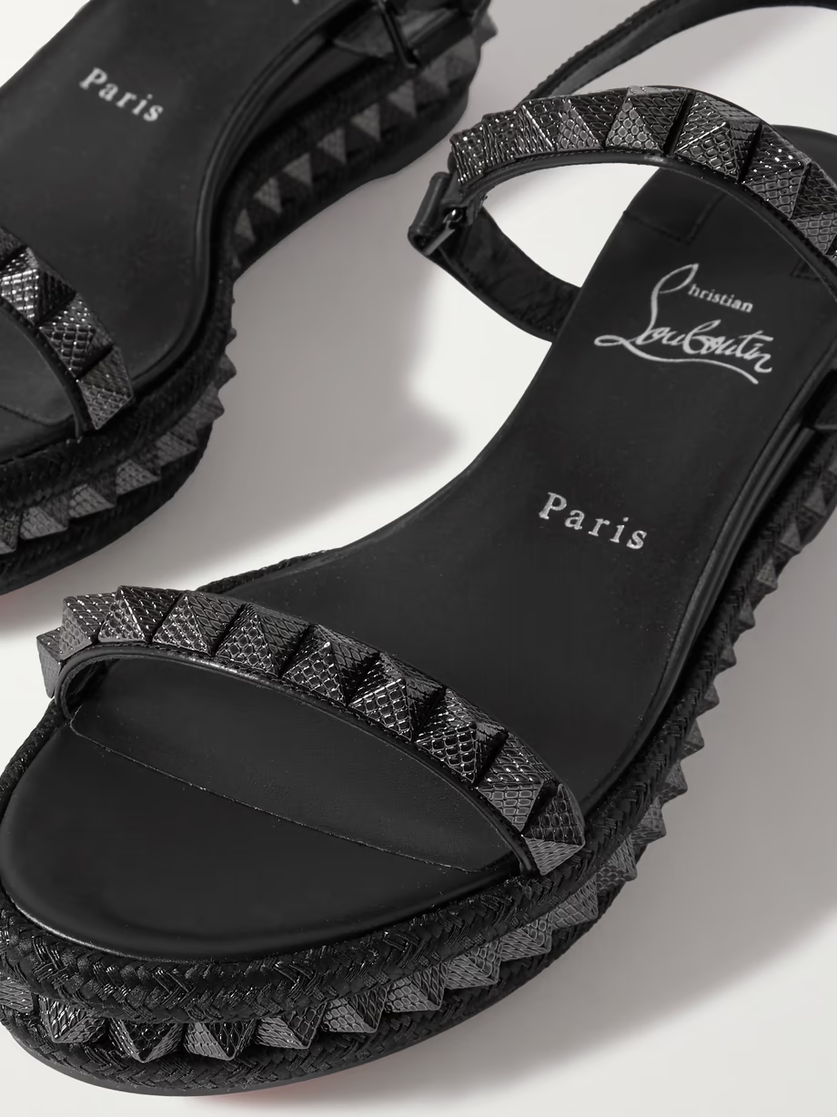 Pyraclou 60 studded leather platform sandals Pyraclou 60 studded leather platform sandals