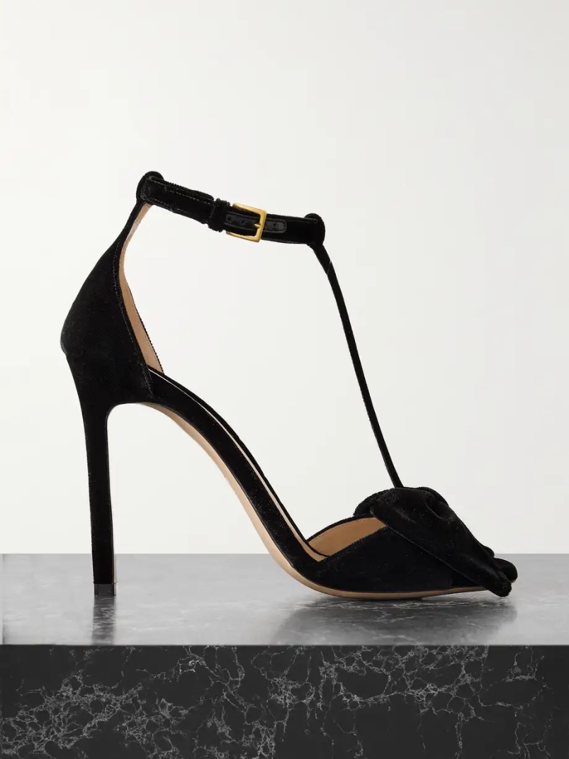 Brigitte bow-embellished velvet sandals Brigitte bow-embellished velvet sandals