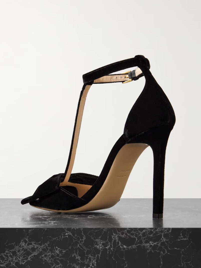 Brigitte bow-embellished velvet sandals Brigitte bow-embellished velvet sandals