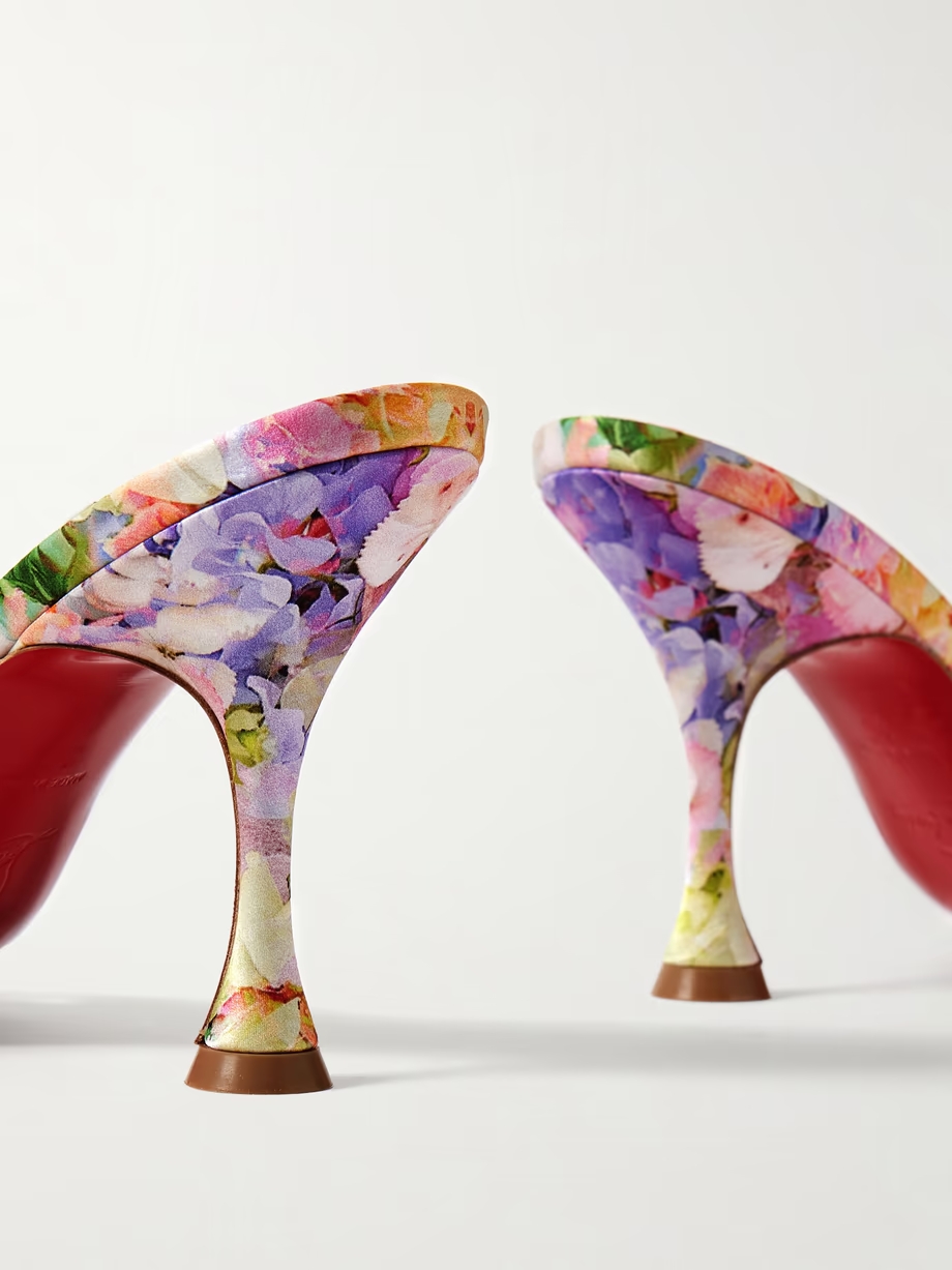 Nicol is Back 85 floral-print satin mules Nicol is Back 85 floral-print satin mules