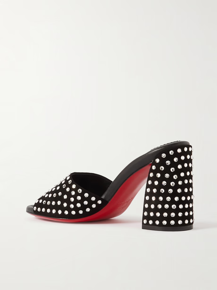 Jane 85 crystal-embellished suede mules Jane 85 crystal-embellished suede mules