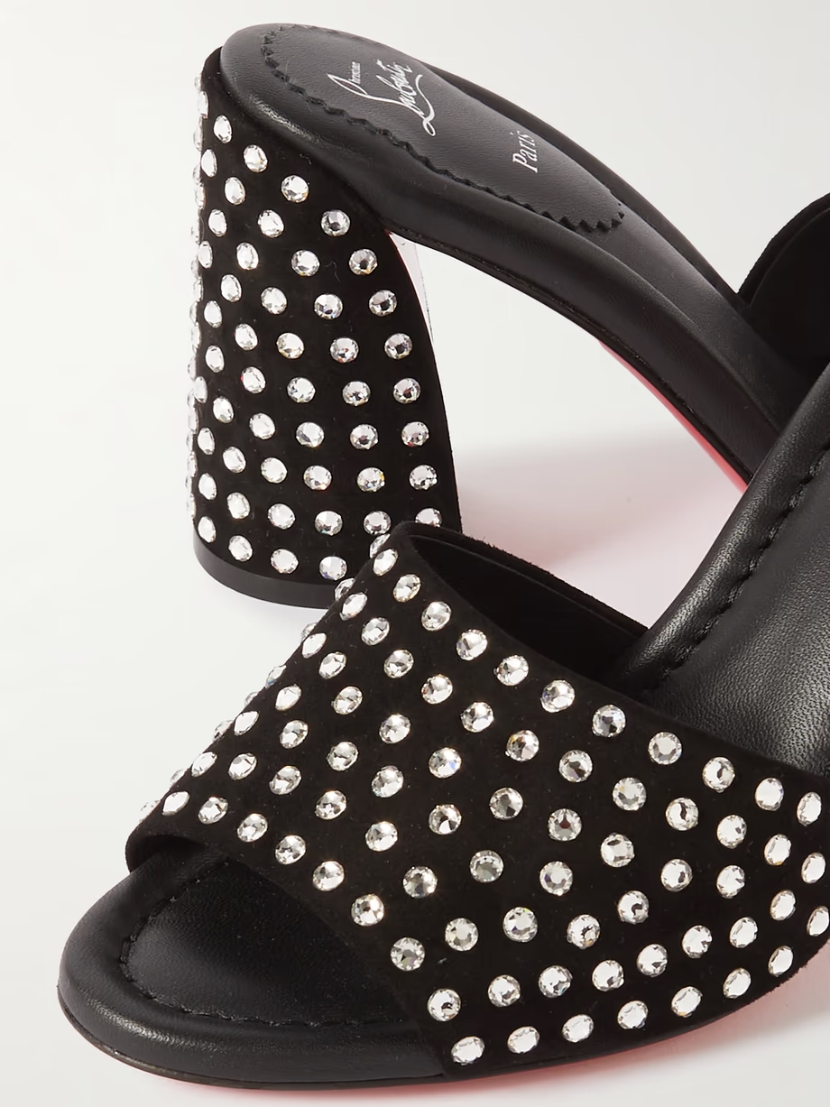 Jane 85 crystal-embellished suede mules Jane 85 crystal-embellished suede mules
