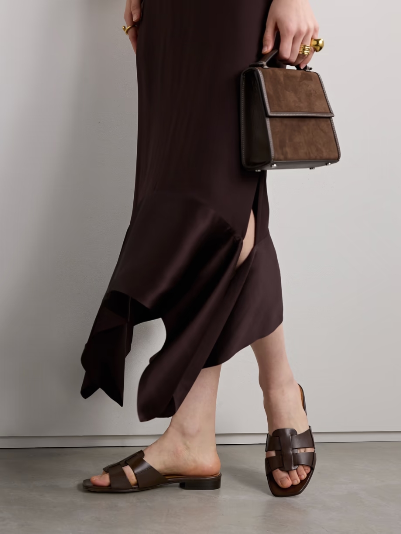 Leo leather slides Leo leather slides