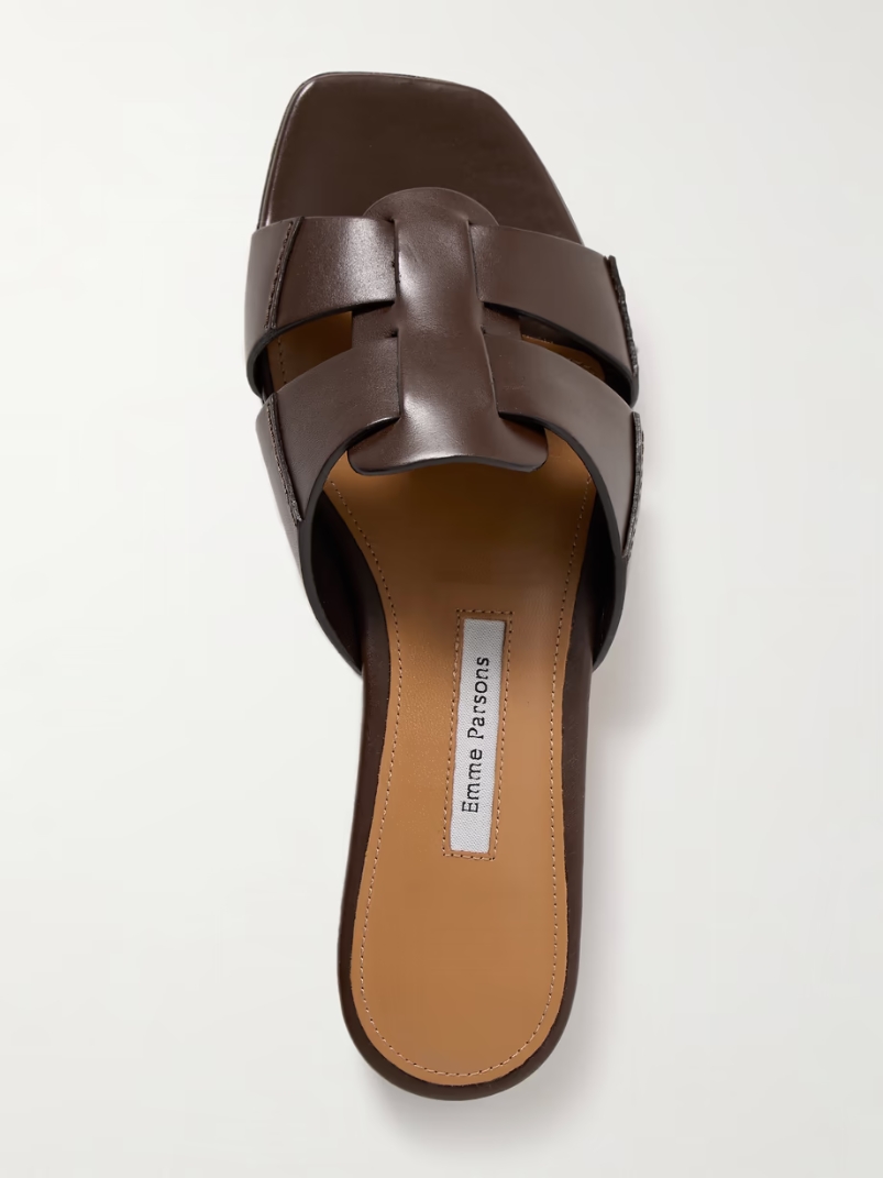 Leo leather slides Leo leather slides