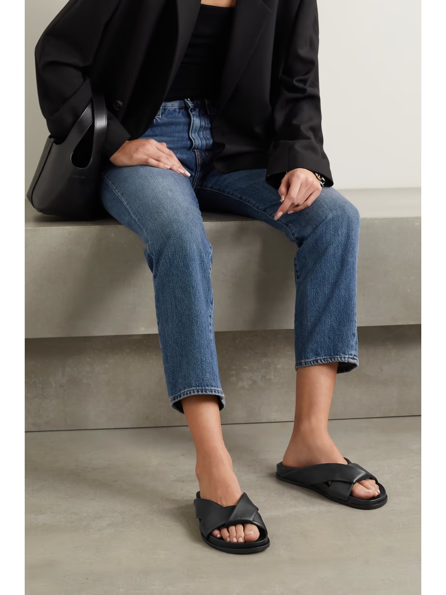 Leather slides Leather slides