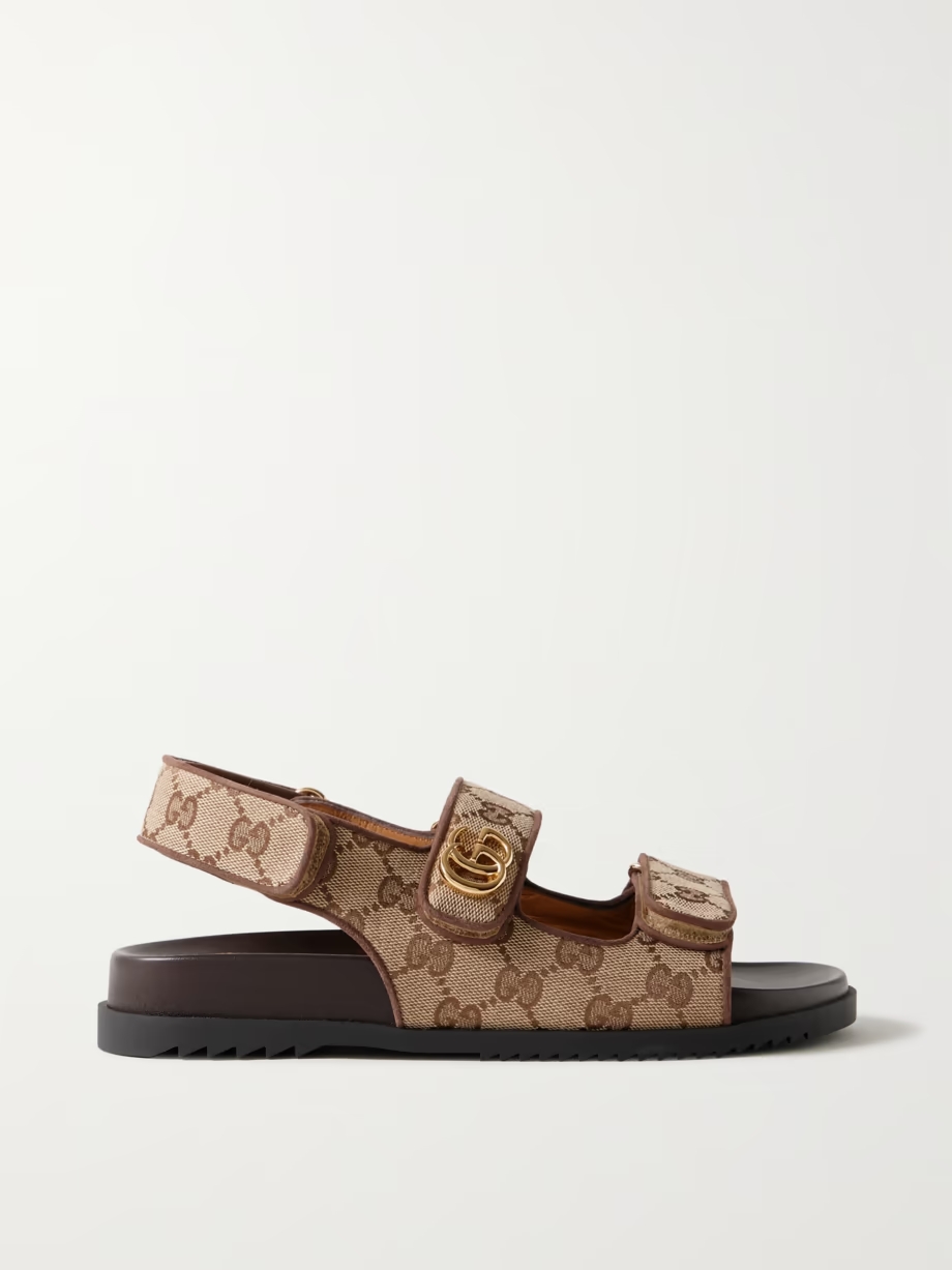 Moritz embellished canvas-jacquard slingback sandals