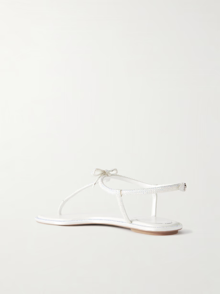 Caterina bow and crystal-embellished leather sandals Caterina bow and crystal-embellished leather sandals