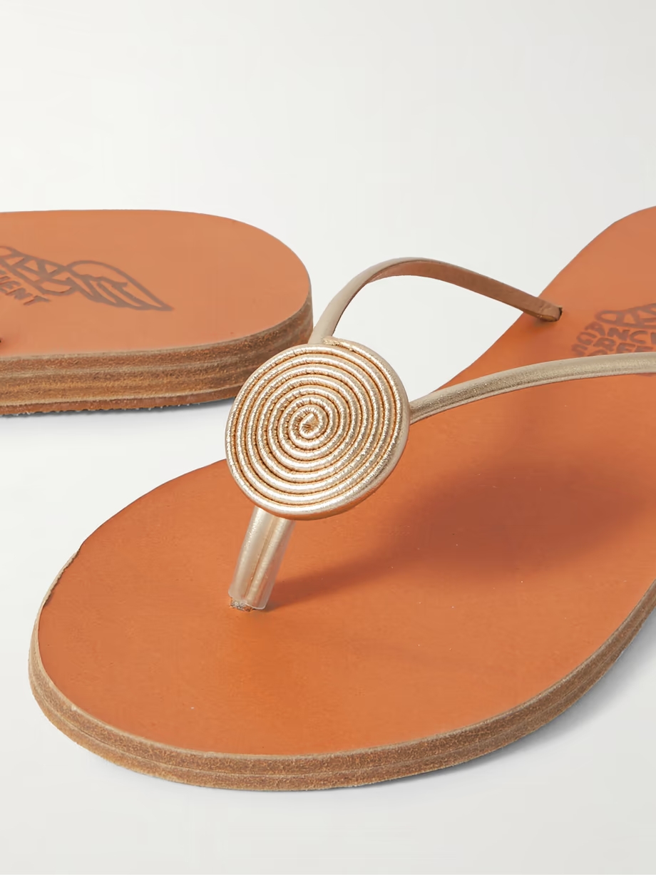 Strovilos metallic leather flip flops Strovilos metallic leather flip flops