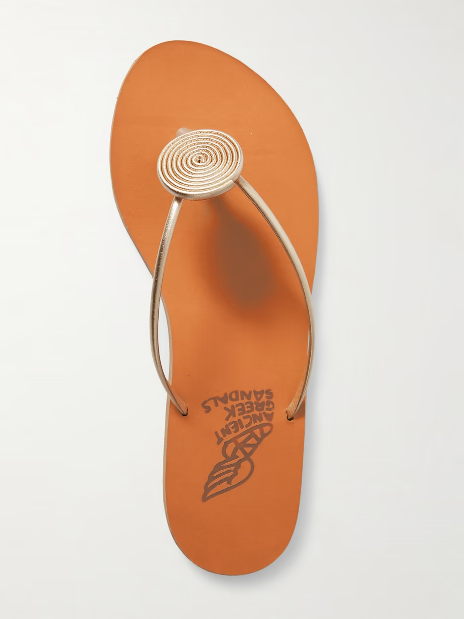 Strovilos metallic leather flip flops Strovilos metallic leather flip flops