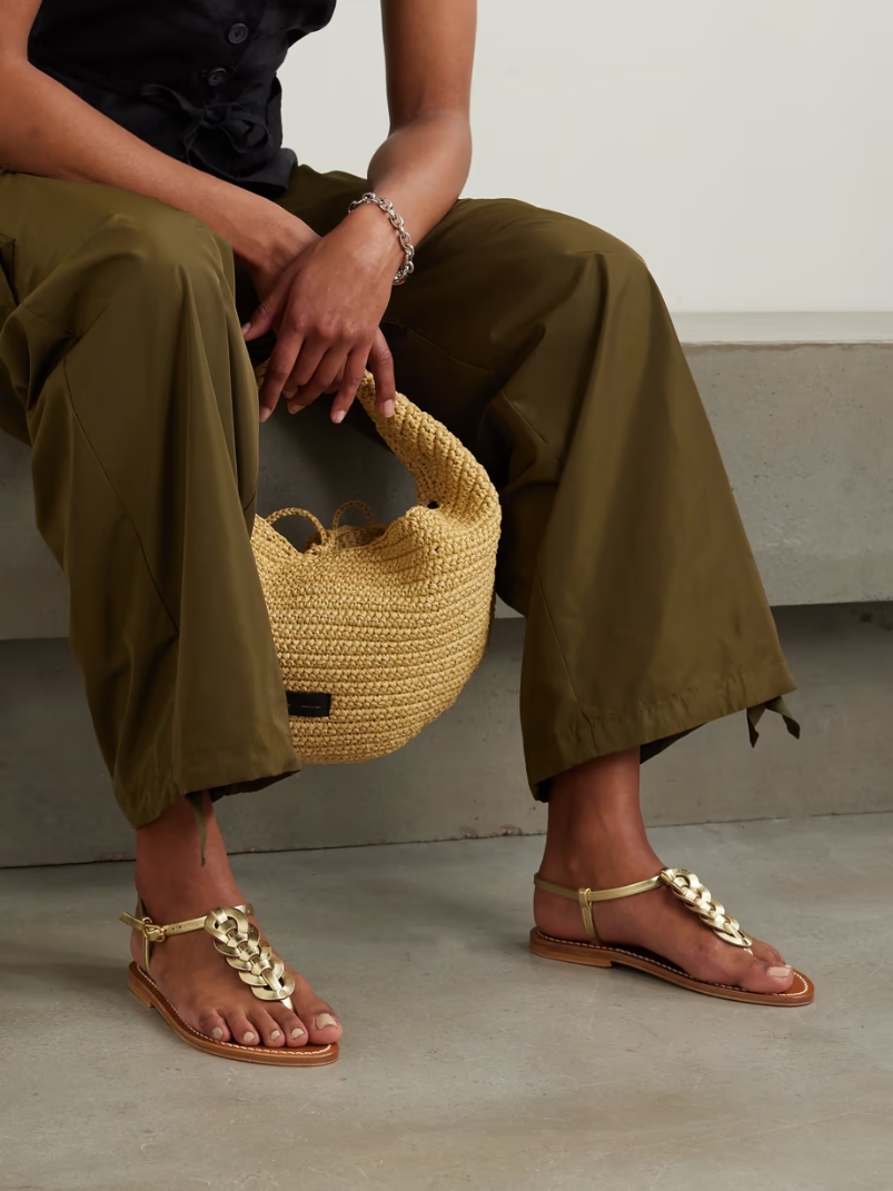 Lemovis woven metallic leather sandals Lemovis woven metallic leather sandals