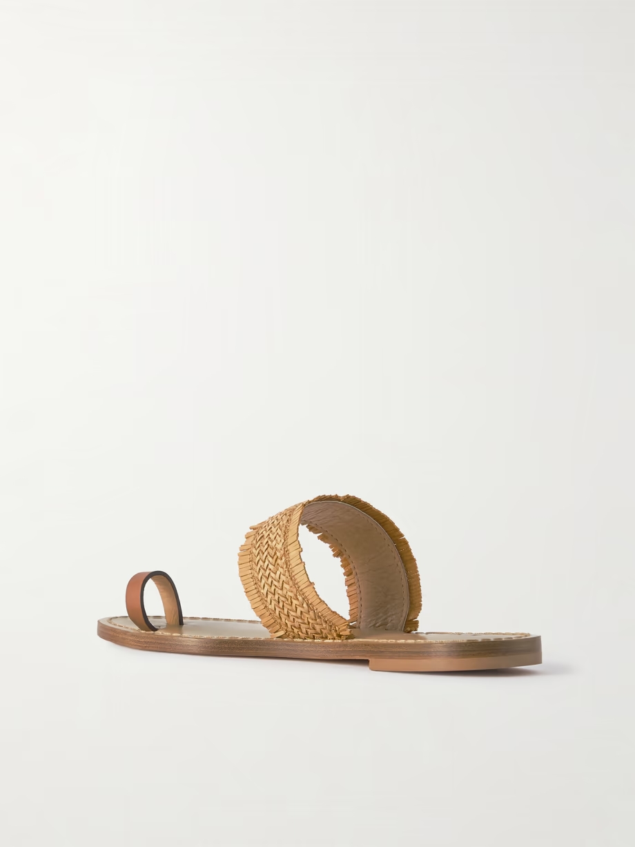 Shela woven raffia and leather sandals Shela woven raffia and leather sandals