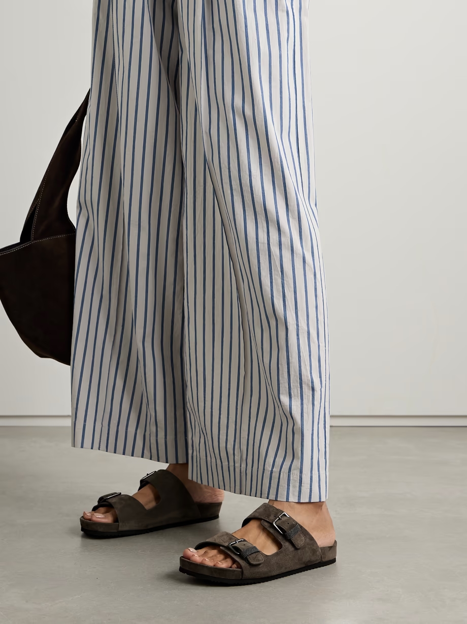 Bead-embellished suede sandals Bead-embellished suede sandals