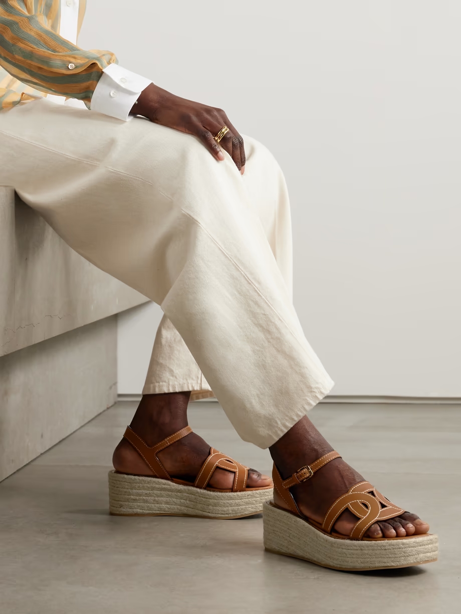 Kate cutout leather wedge sandals Kate cutout leather wedge sandals