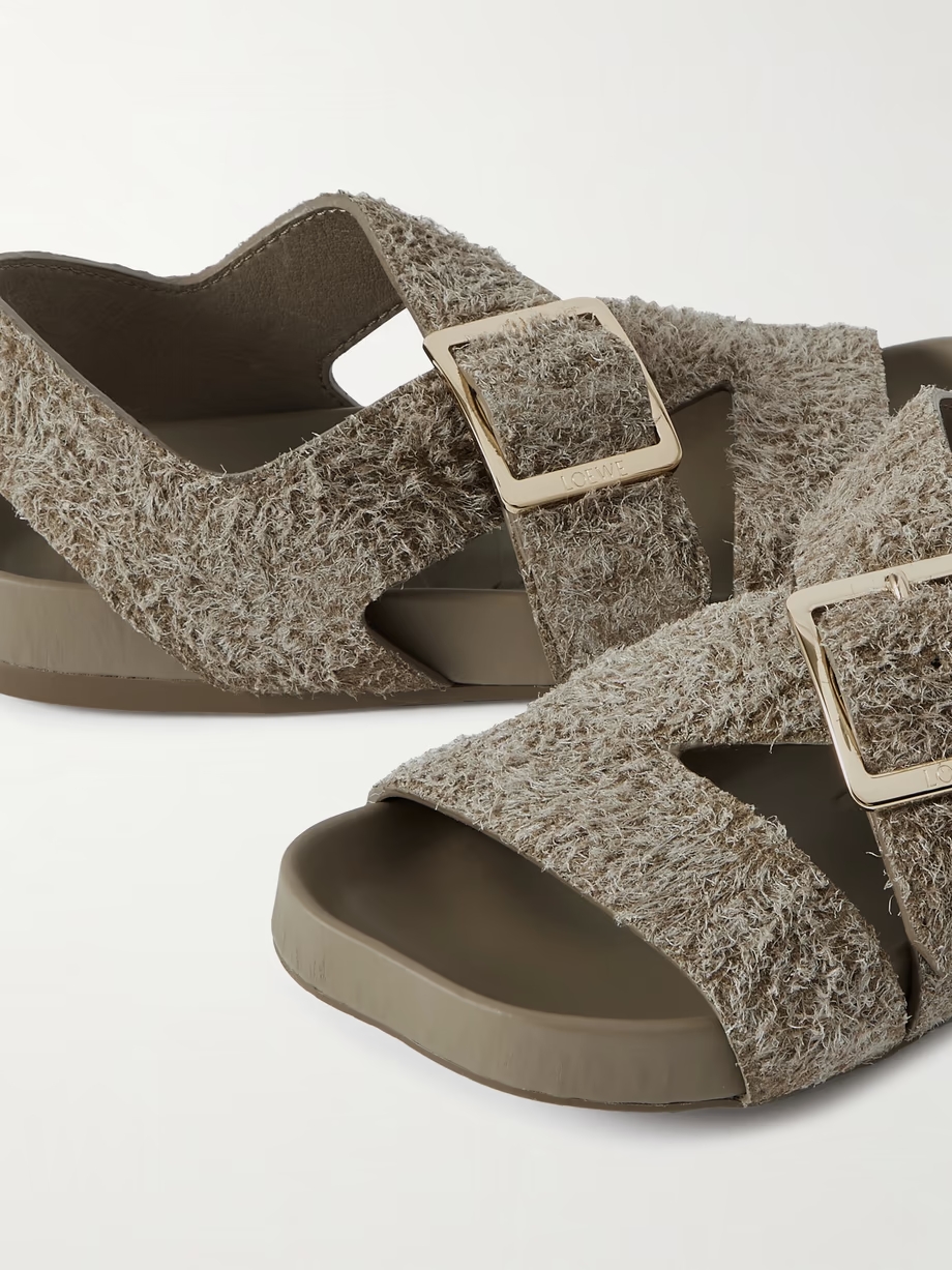 Ease buckled brushed-suede sandals Ease buckled brushed-suede sandals