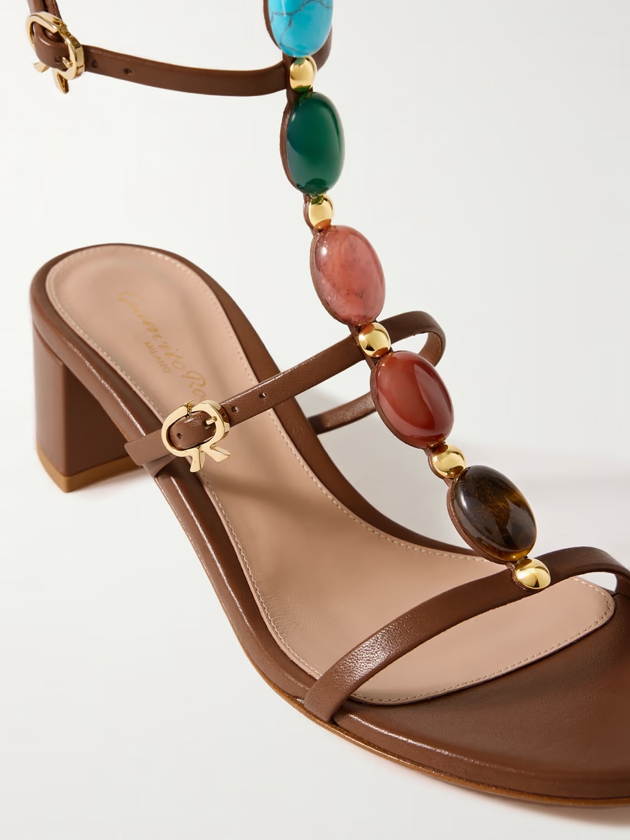 45 embellished leather sandals 45 embellished leather sandals