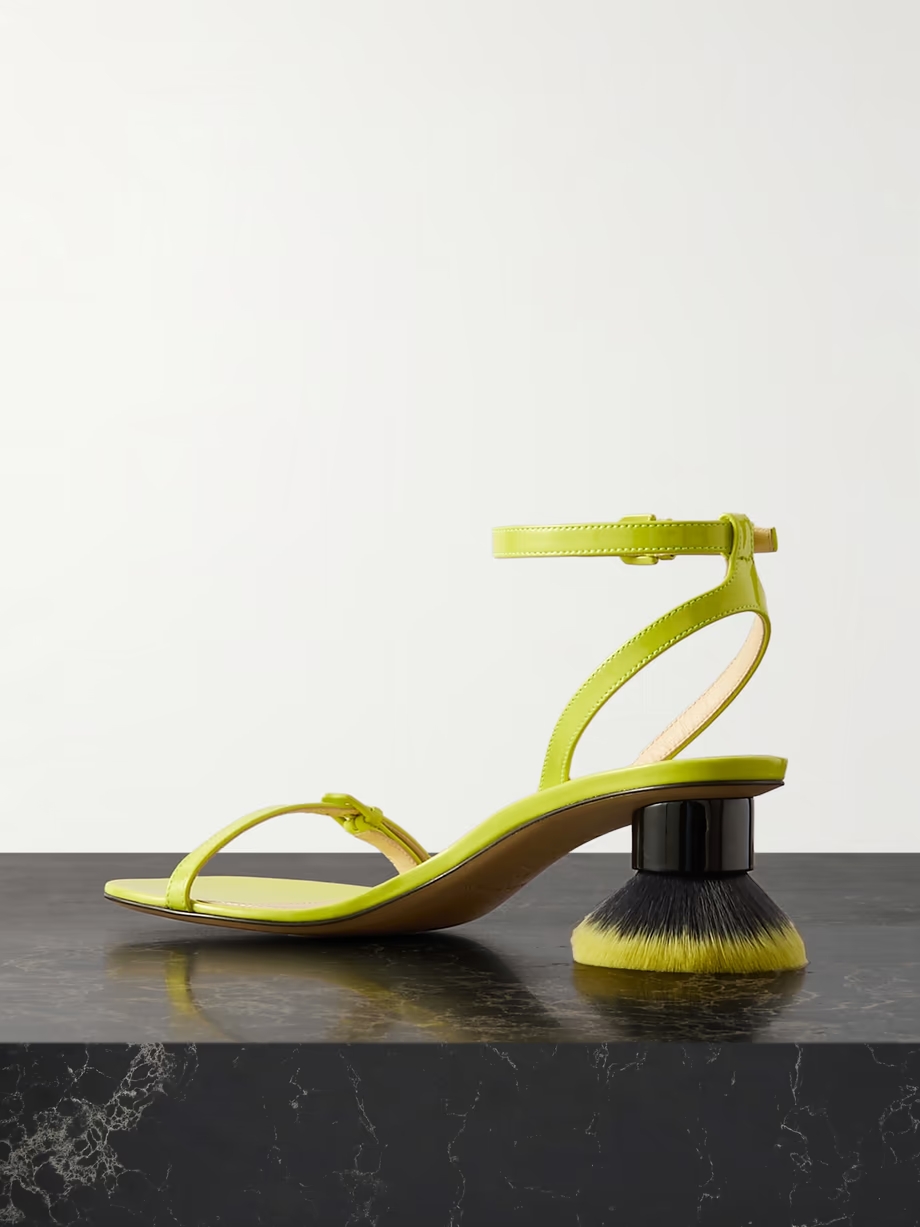 Petal Brush patent-leather sandals