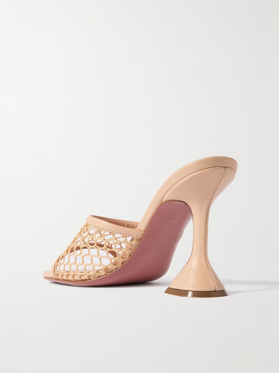 Lupita fishnet and leather mules Lupita fishnet and leather mules