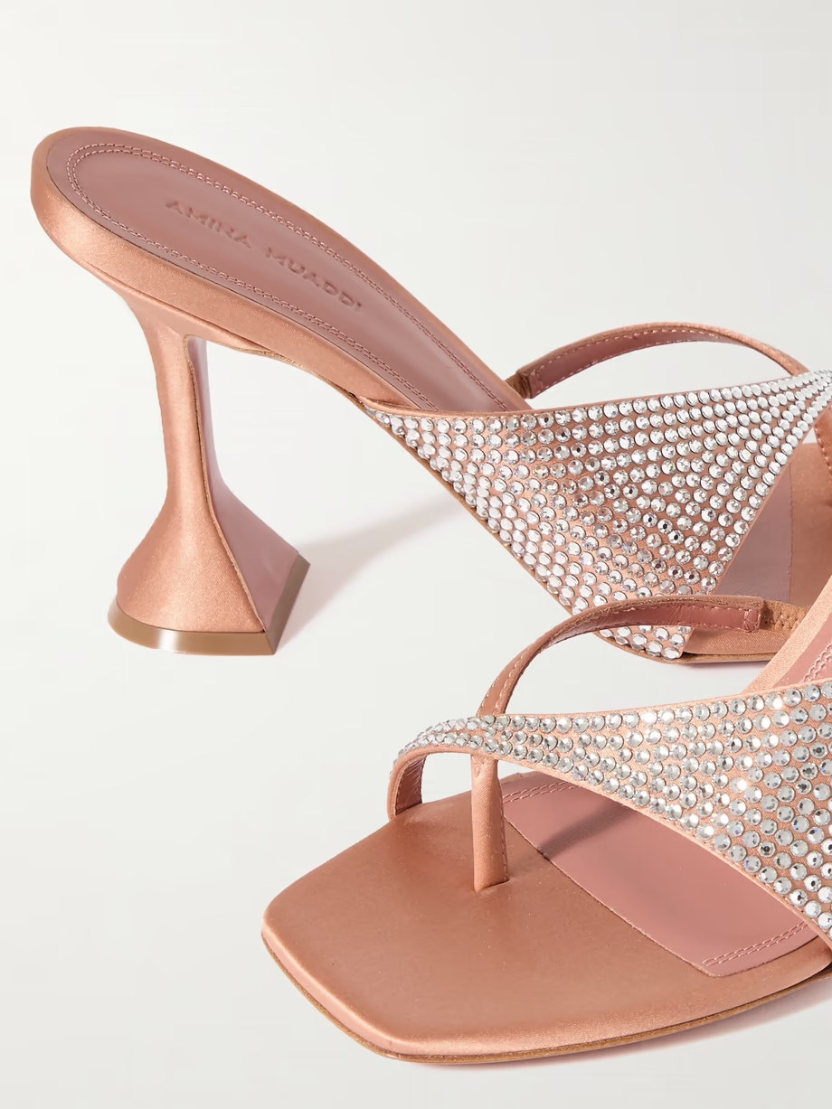 Shiona crystal-embellished satin sandals Shiona crystal-embellished satin sandals