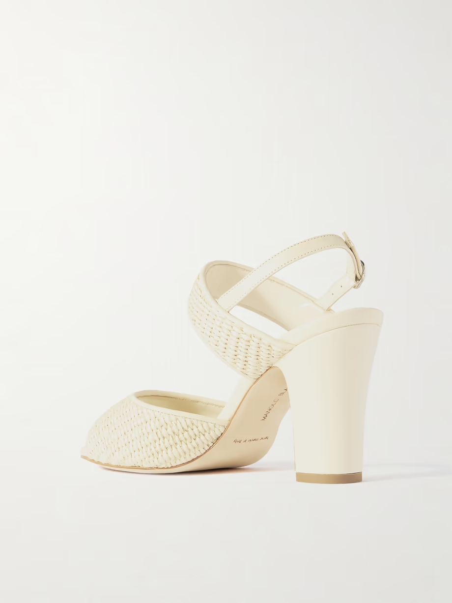 Khiko 90 leather-trimmed raffia sandals Khiko 90 leather-trimmed raffia sandals