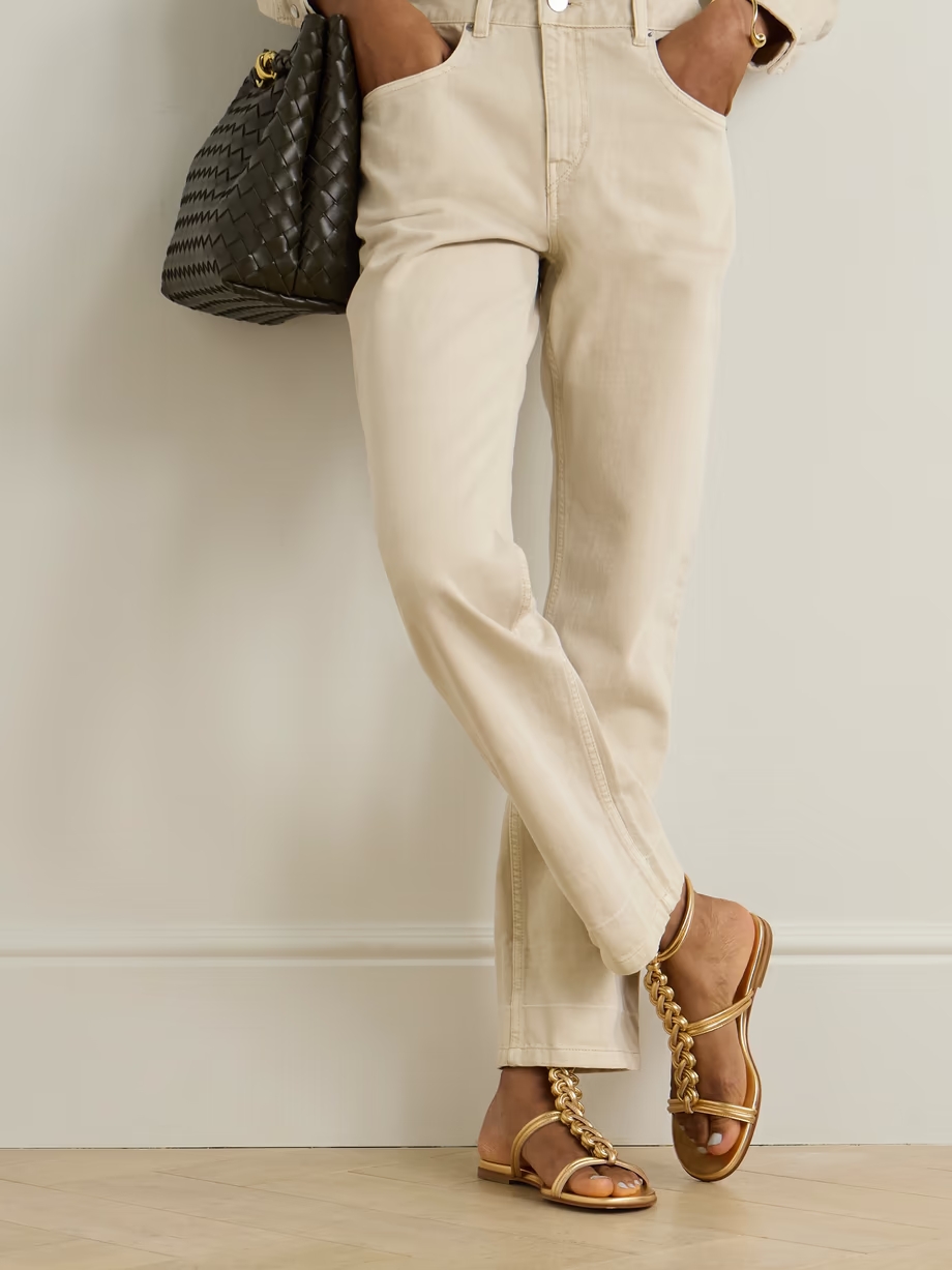 Capua metallic braided leather sandals Capua metallic braided leather sandals