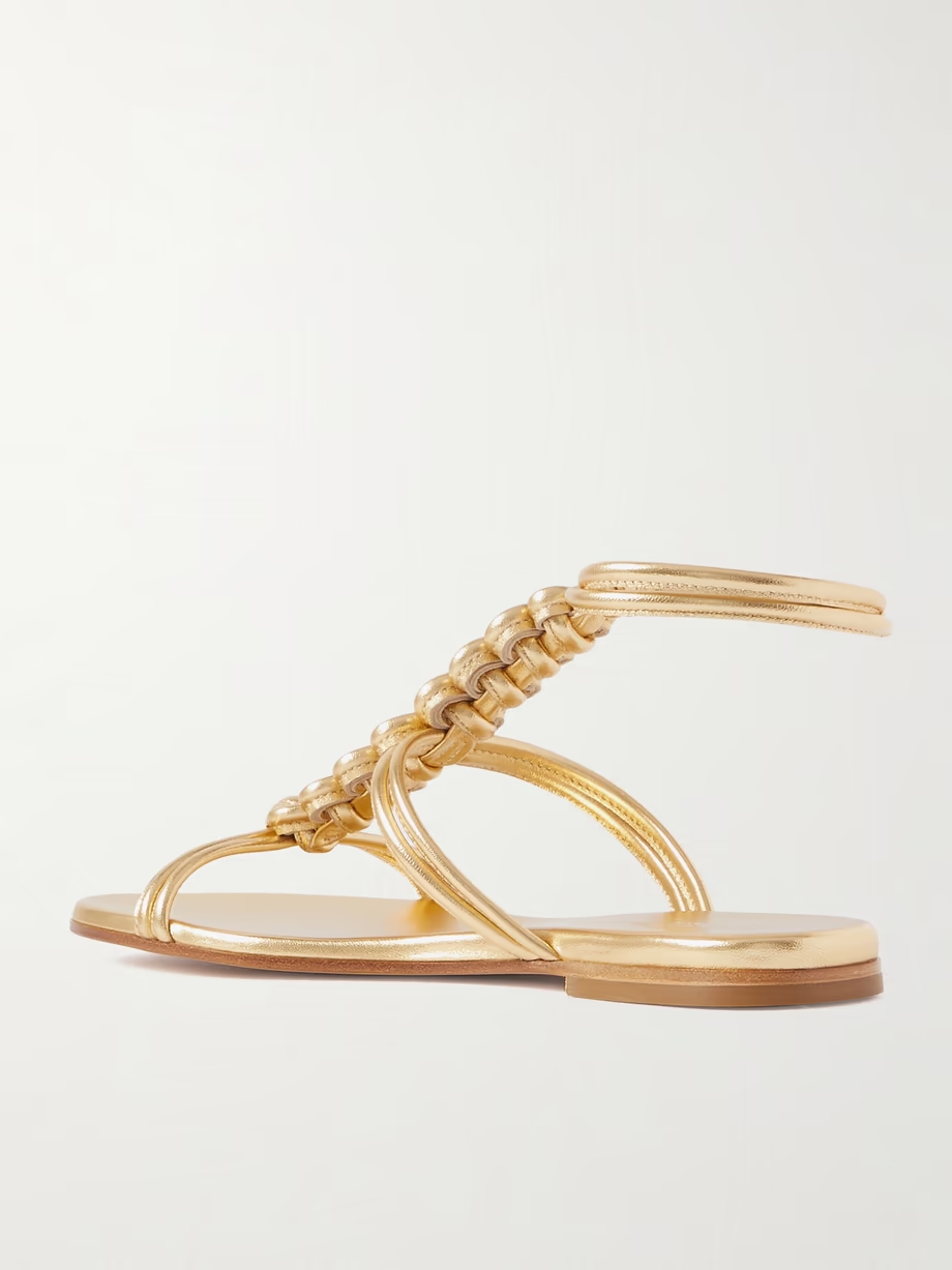 Capua metallic braided leather sandals Capua metallic braided leather sandals