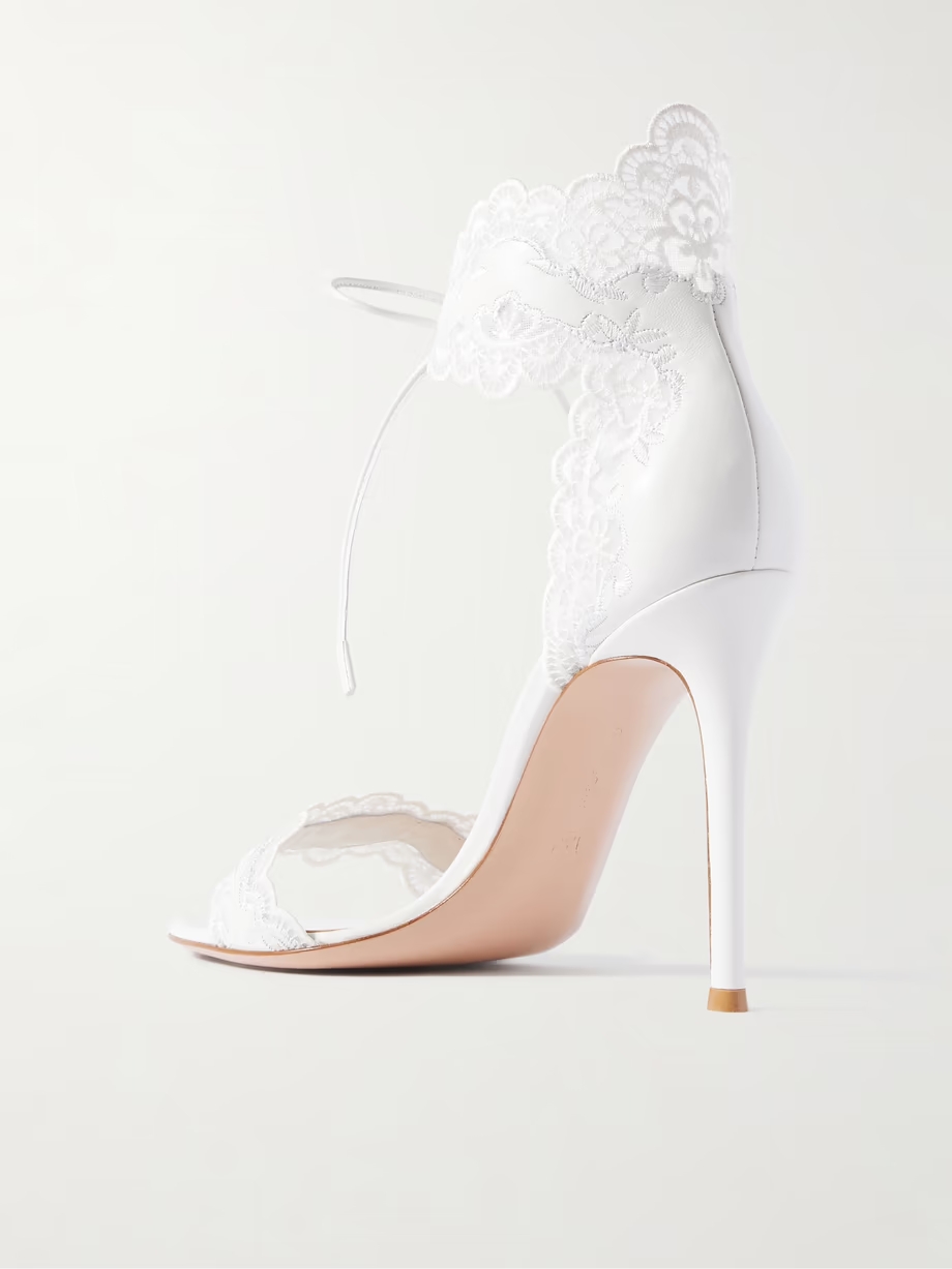 Evie 105 lace-trimmed leather sandals Evie 105 lace-trimmed leather sandals