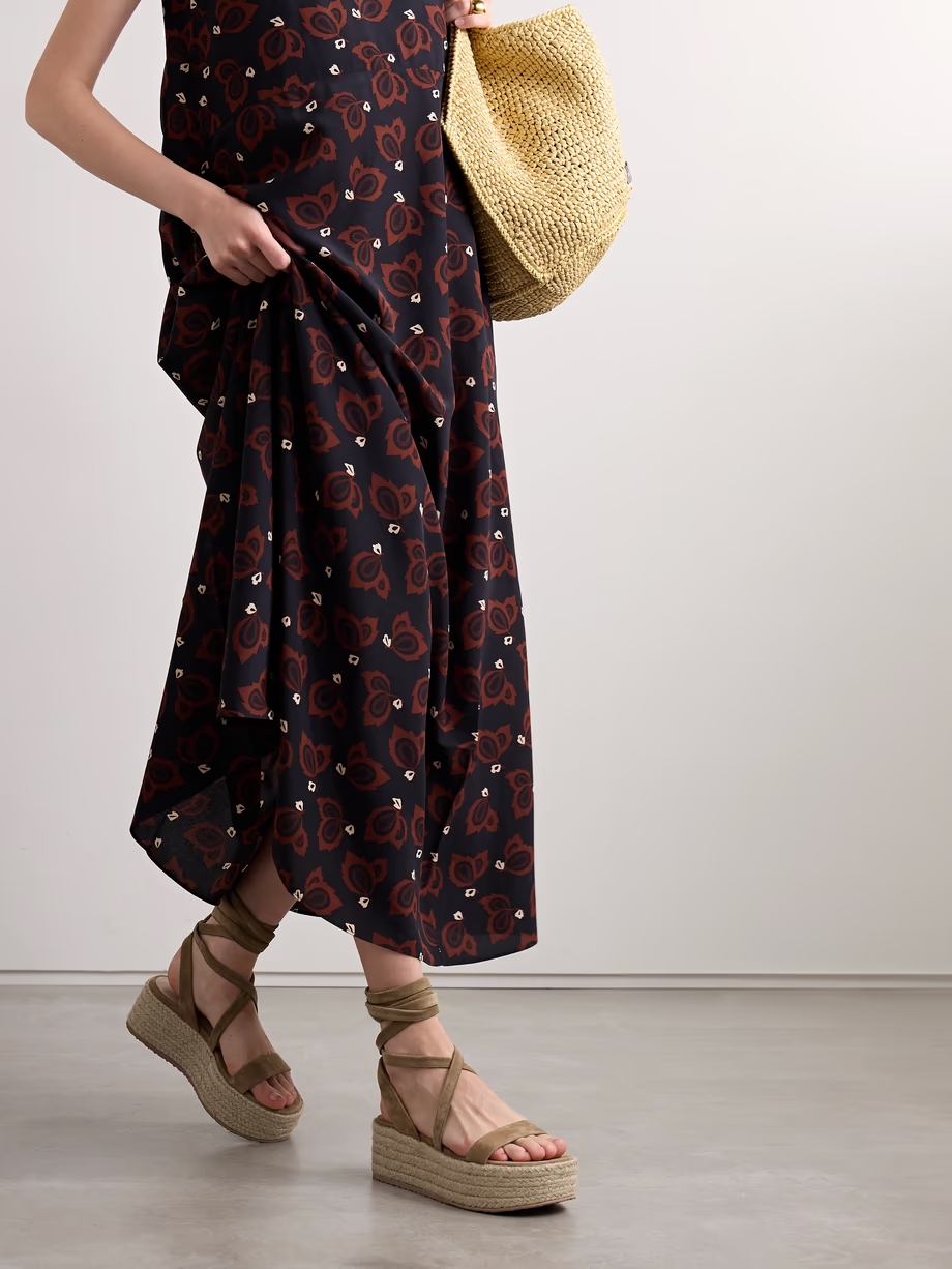 40 suede and raffia platform espadrilles 40 suede and raffia platform espadrilles