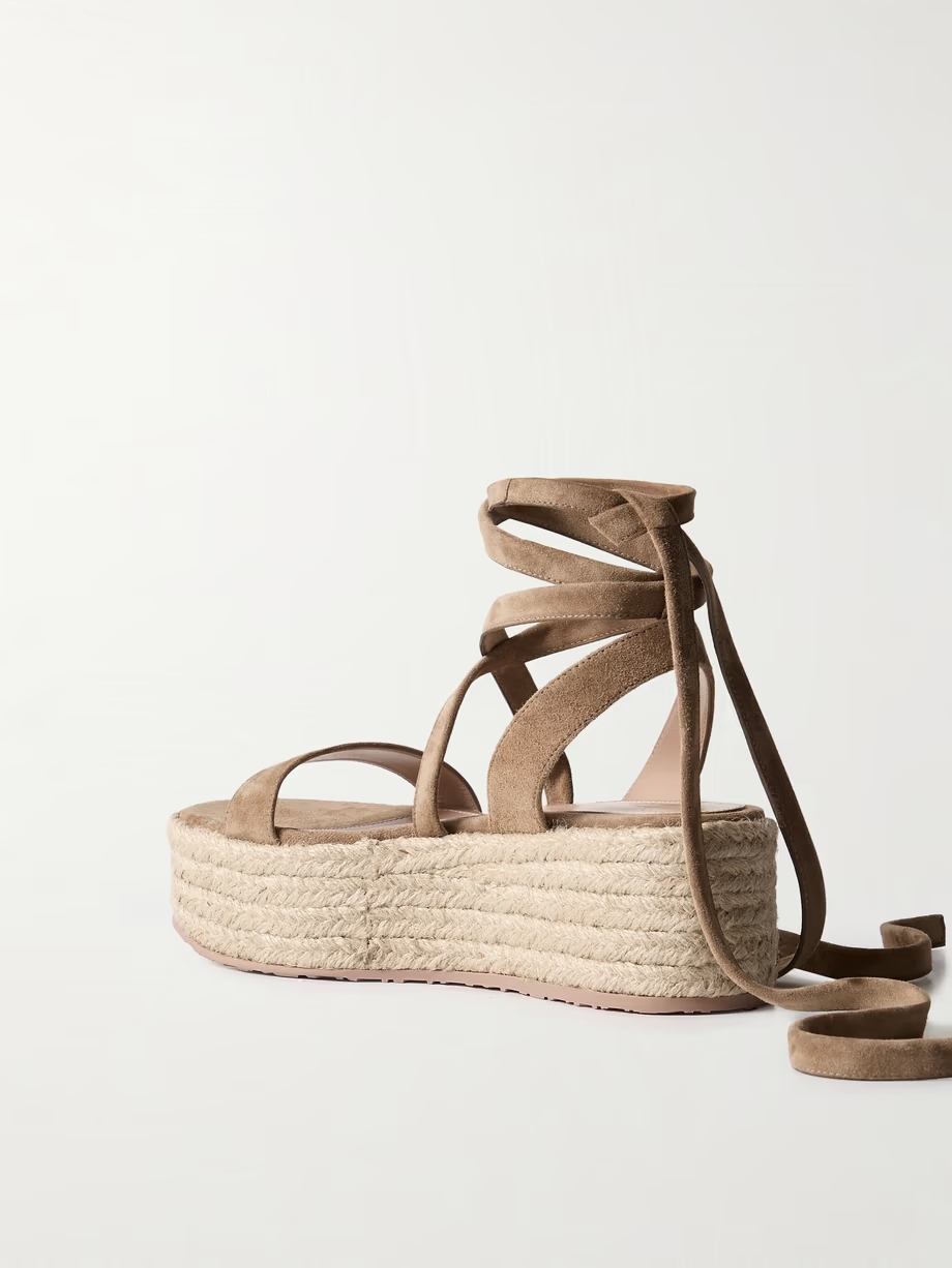 40 suede and raffia platform espadrilles 40 suede and raffia platform espadrilles
