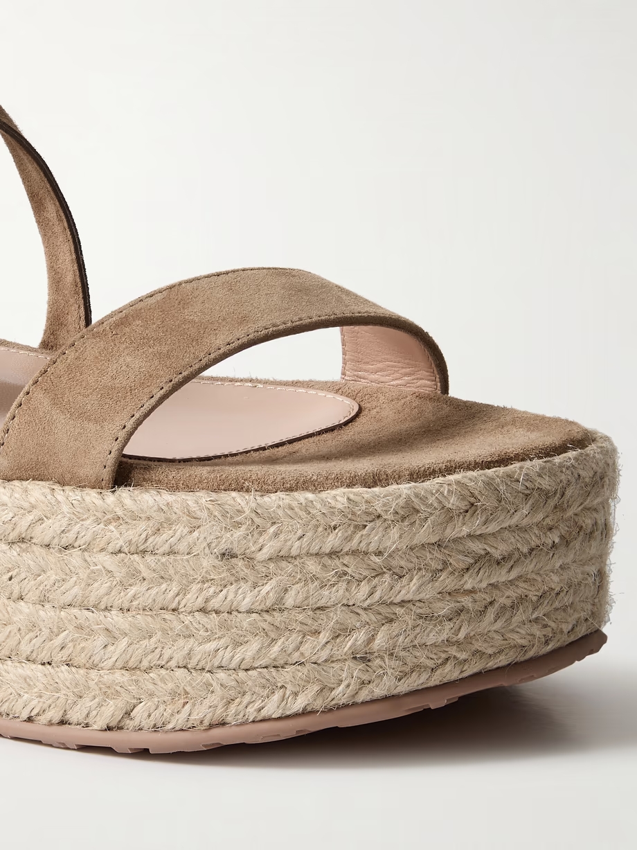40 suede and raffia platform espadrilles 40 suede and raffia platform espadrilles