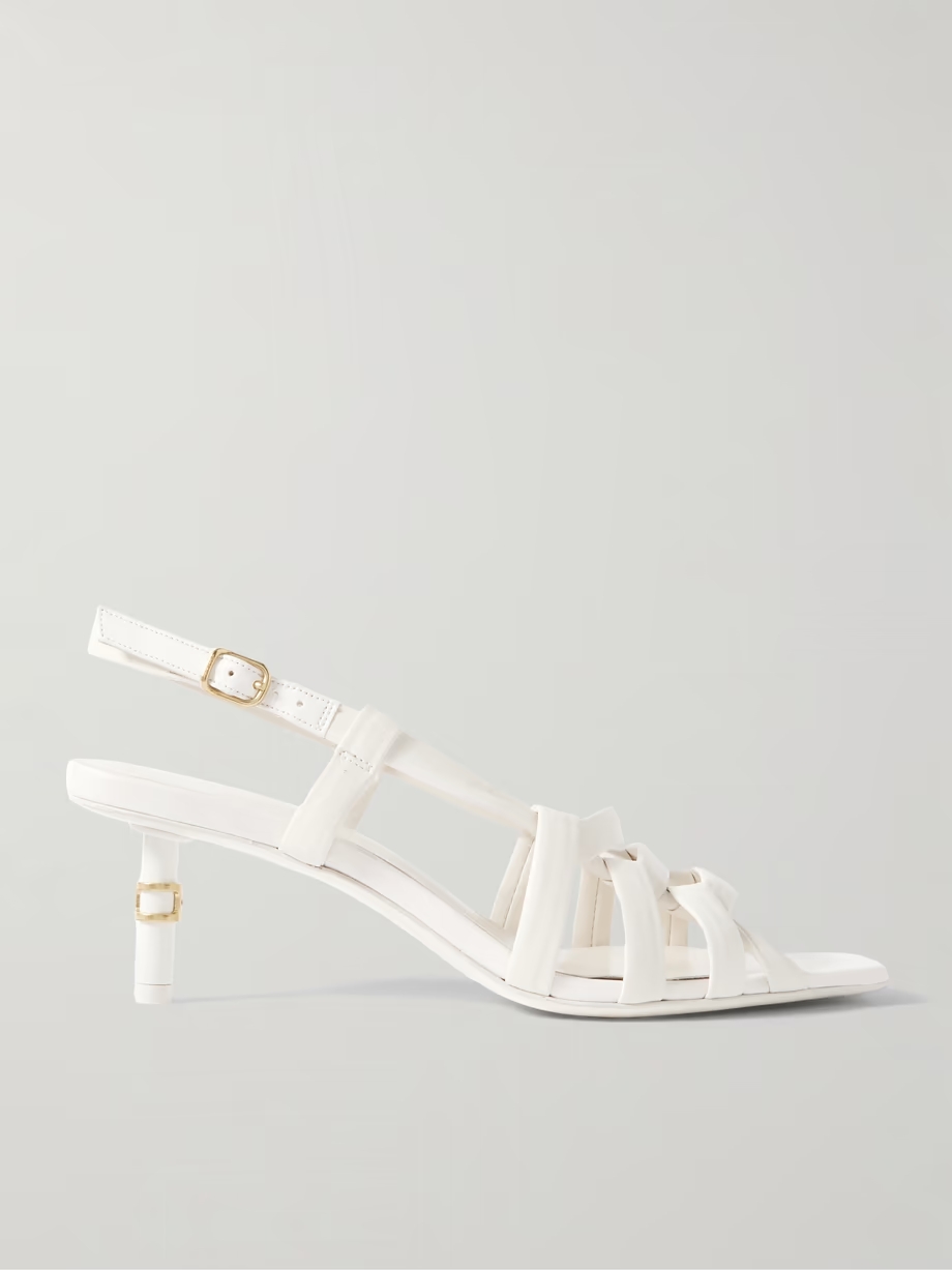 Marcie cutout leather slingback sandals Marcie cutout leather slingback sandals