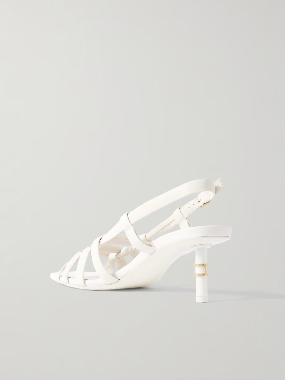 Marcie cutout leather slingback sandals Marcie cutout leather slingback sandals