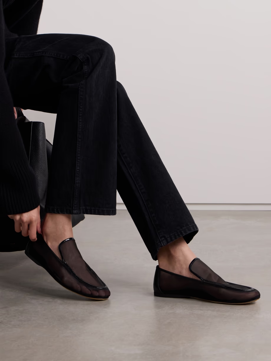 Alessio leather-trimmed mesh loafers Alessio leather-trimmed mesh loafers