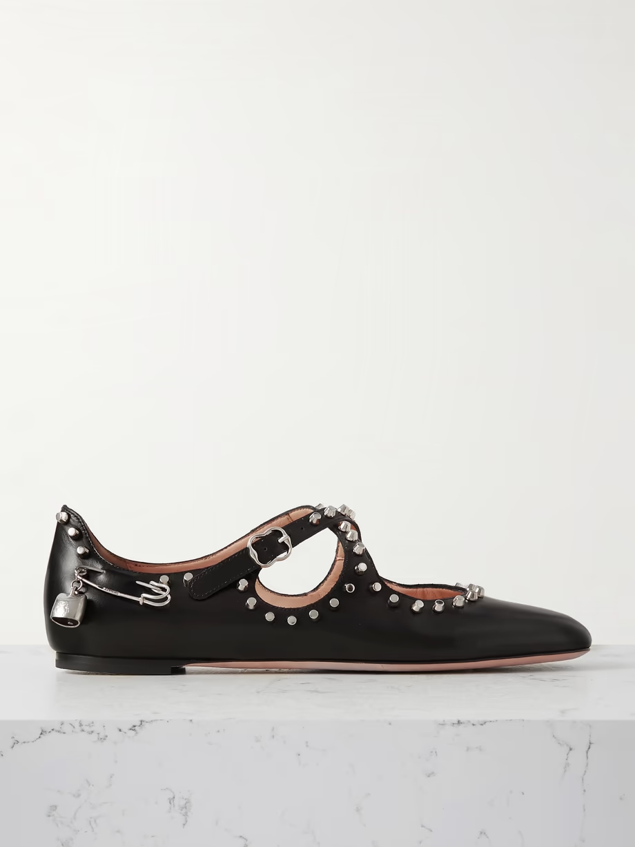 Embellished studded leather ballet flats Embellished studded leather ballet flats