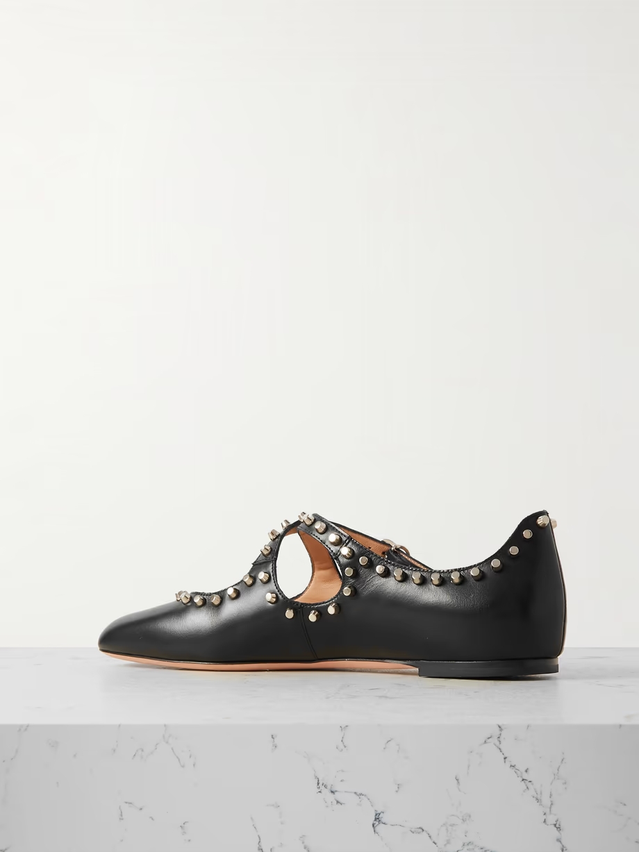 Embellished studded leather ballet flats Embellished studded leather ballet flats