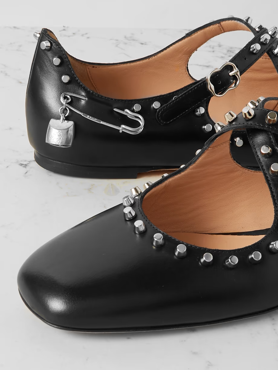 Embellished studded leather ballet flats Embellished studded leather ballet flats