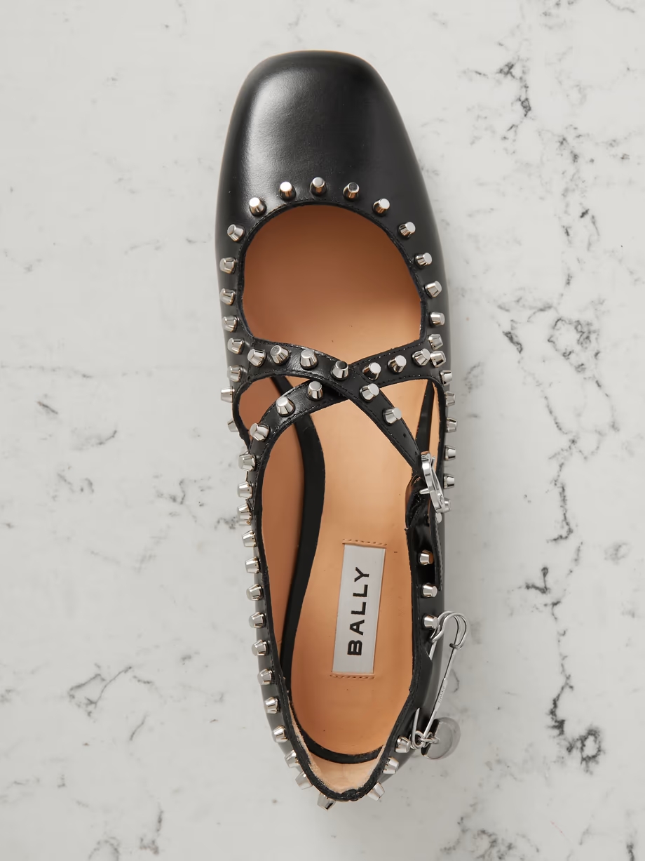 Embellished studded leather ballet flats Embellished studded leather ballet flats