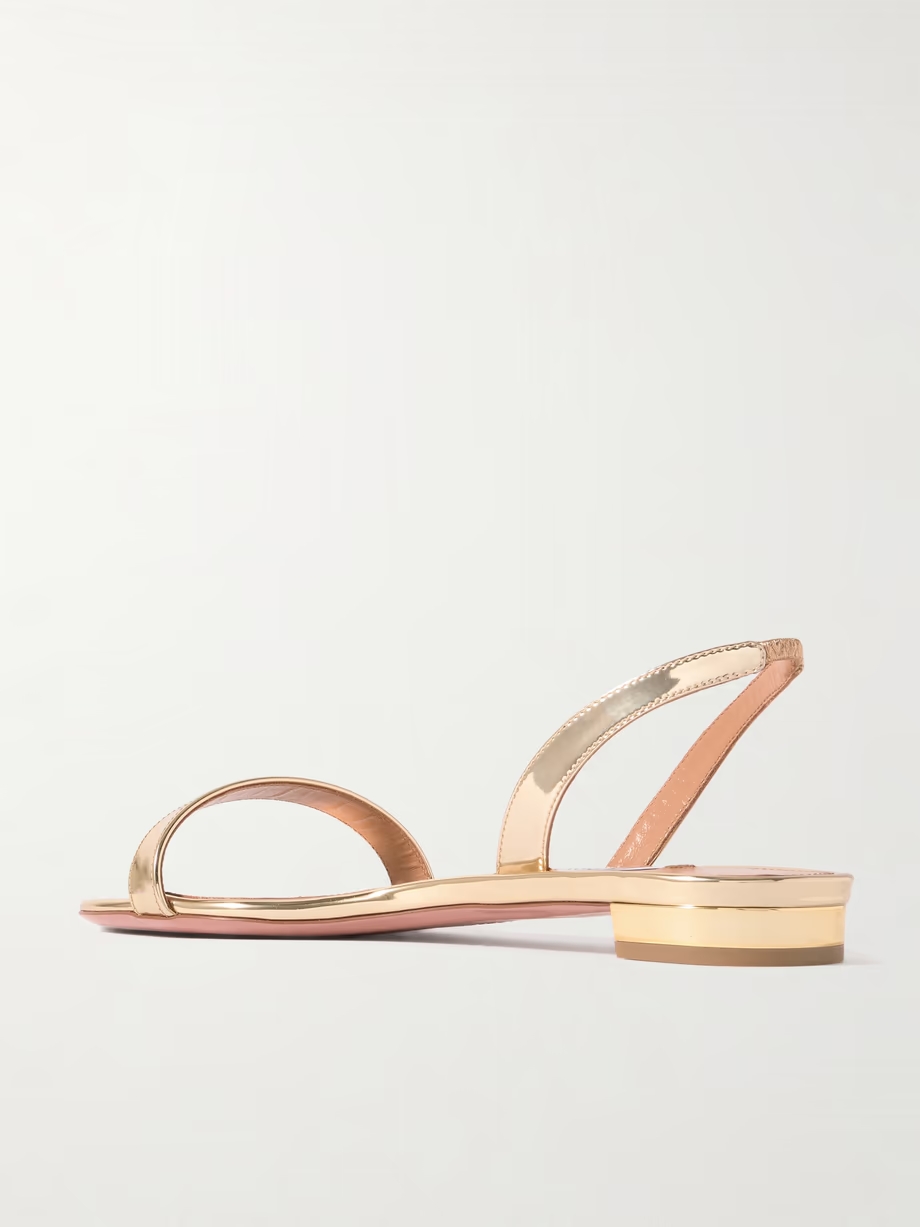 So Nude mirrored-leather slingback sandals So Nude mirrored-leather slingback sandals