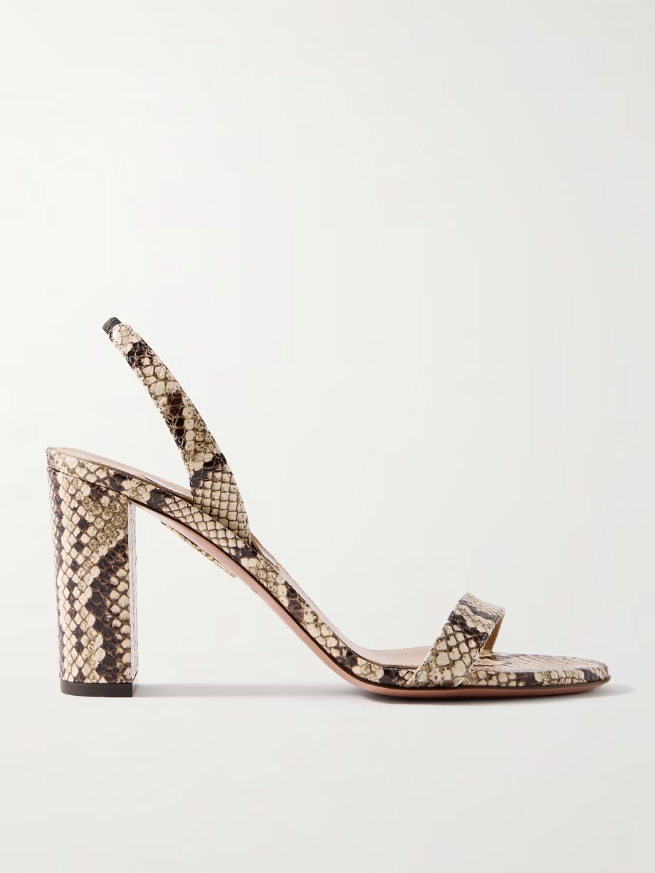 So Nude 85 snake-effect leather slingback sandals So Nude 85 snake-effect leather slingback sandals