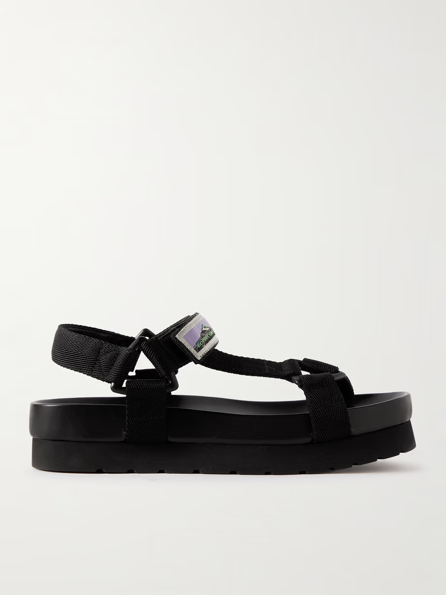 Logo-appliquéd webbing sandals Logo-appliquéd webbing sandals