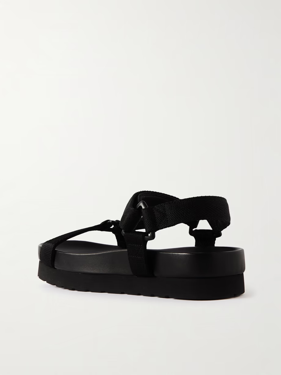 Logo-appliquéd webbing sandals Logo-appliquéd webbing sandals