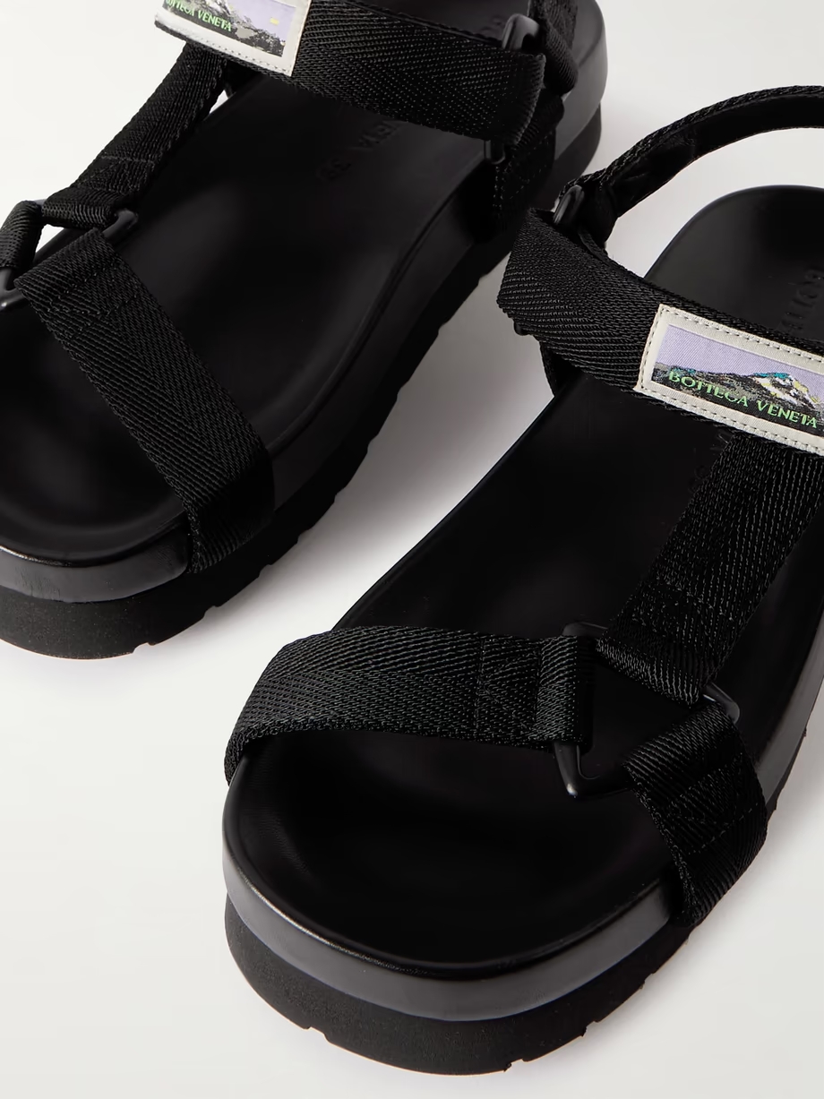 Logo-appliquéd webbing sandals Logo-appliquéd webbing sandals