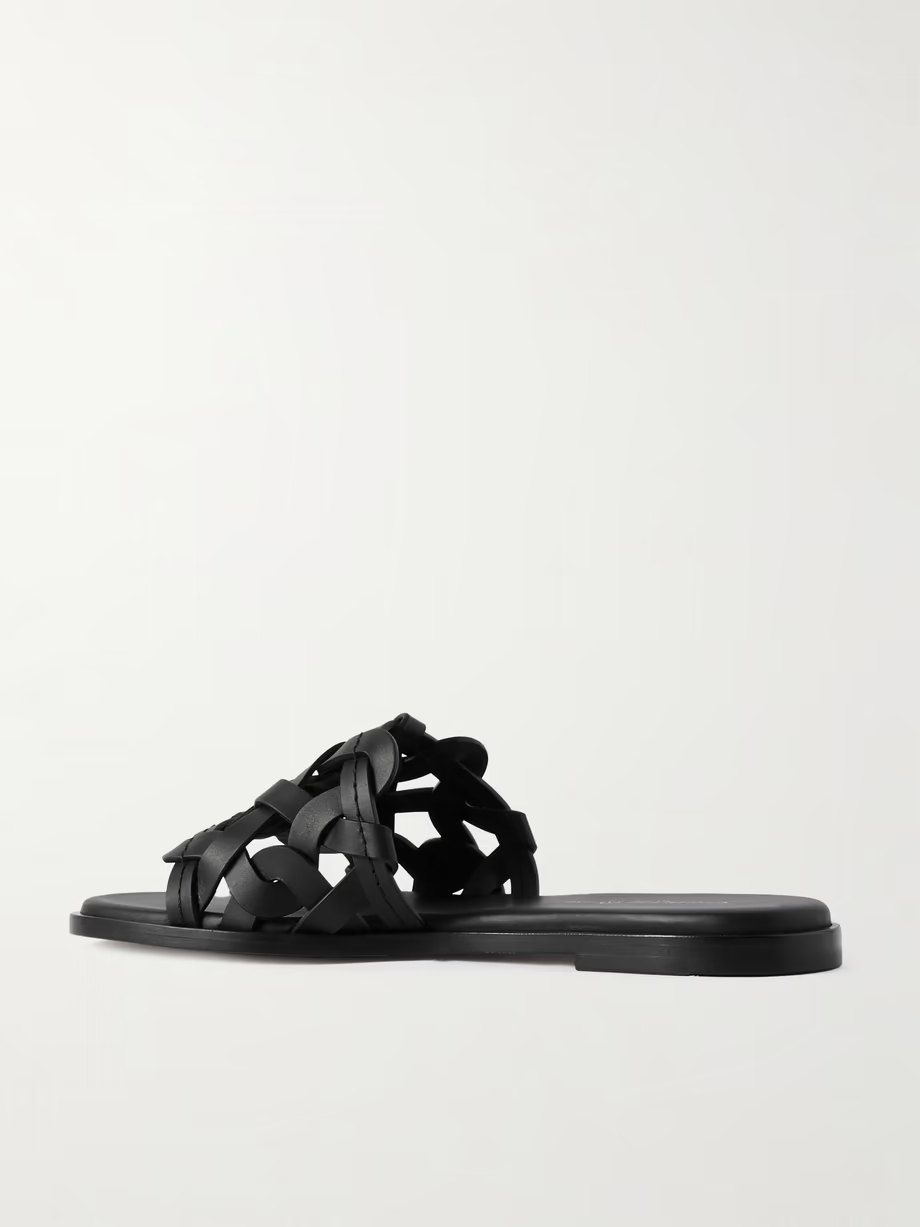 Amalfi woven leather slides Amalfi woven leather slides