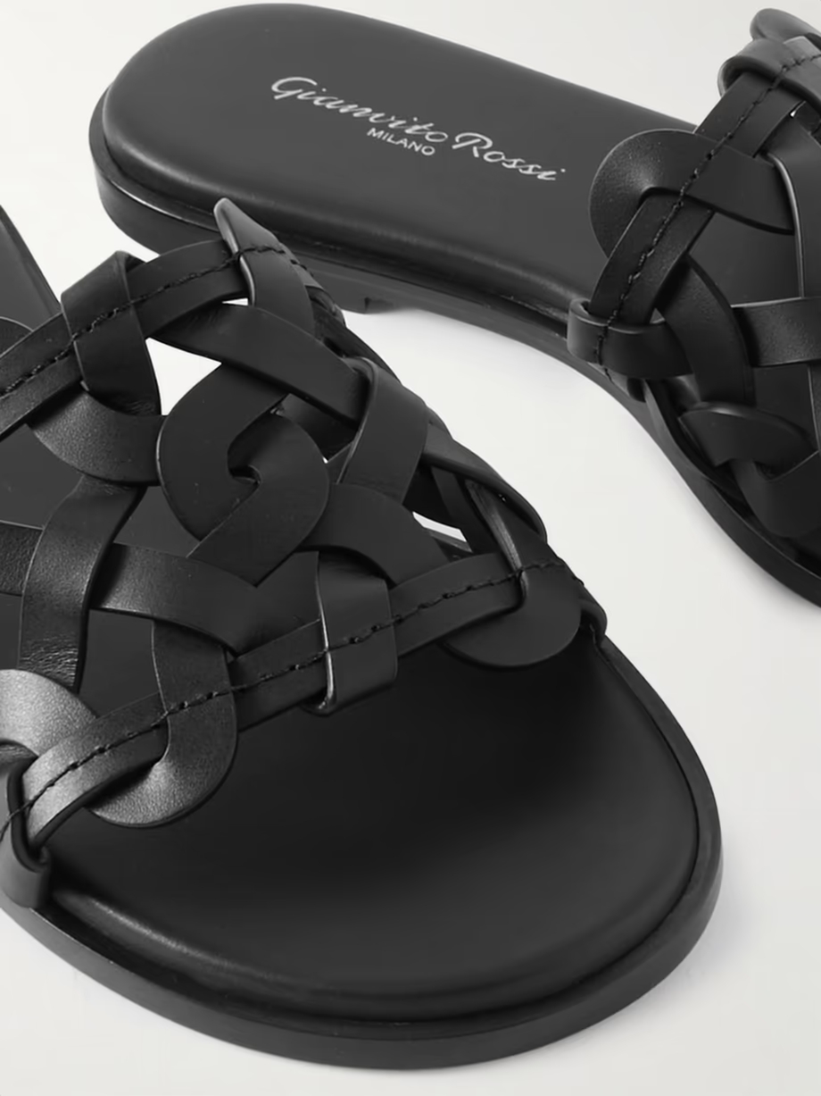 Amalfi woven leather slides Amalfi woven leather slides