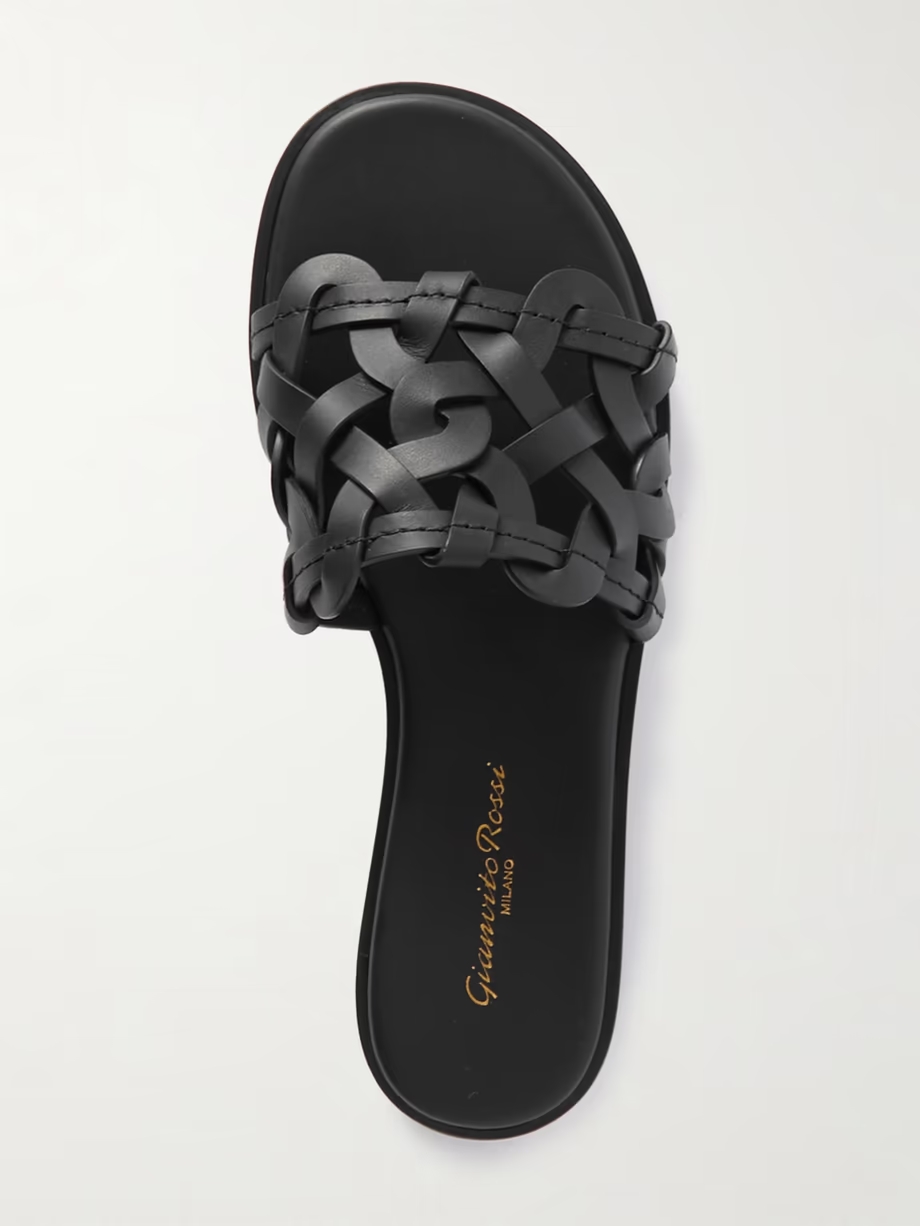 Amalfi woven leather slides Amalfi woven leather slides