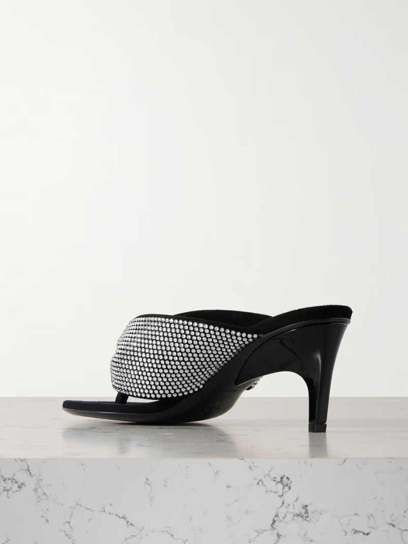 Rem crystal-embellished padded suede mules Rem crystal-embellished padded suede mules