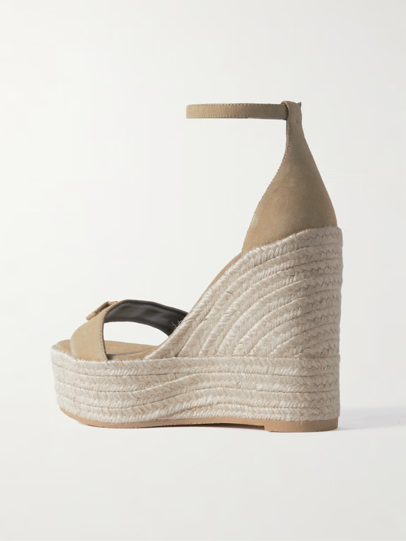 Embellished suede espadrille wedge sandals Embellished suede espadrille wedge sandals