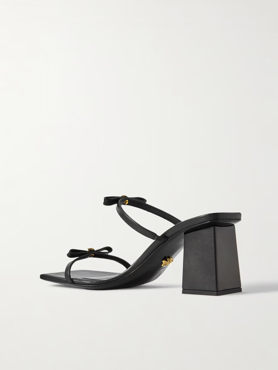 Bow-embellished leather sandals Bow-embellished leather sandals