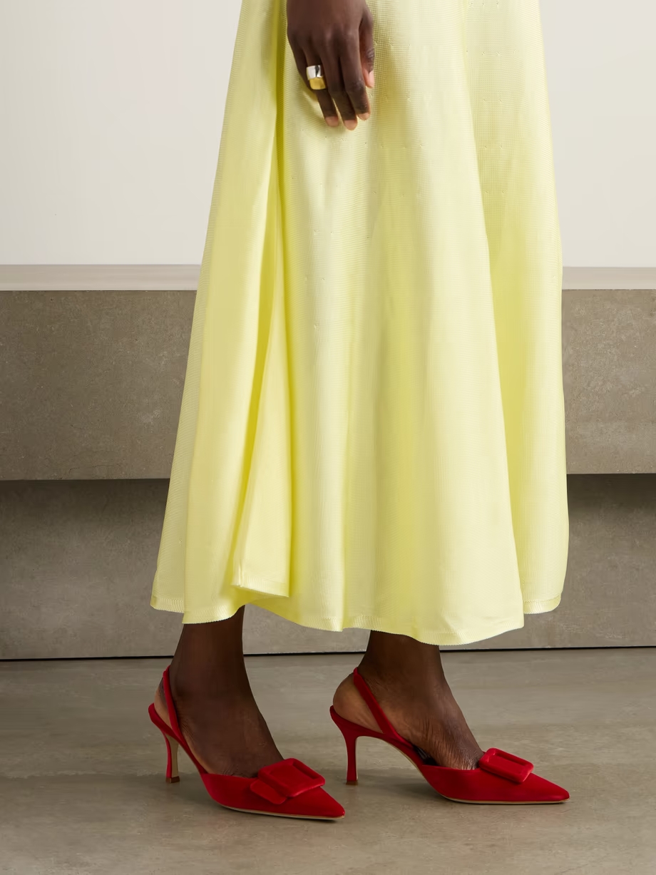 Maysli 70 buckled velvet slingback pumps Maysli 70 buckled velvet slingback pumps