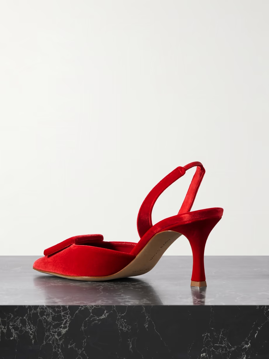 Maysli 70 buckled velvet slingback pumps Maysli 70 buckled velvet slingback pumps